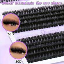 Lash Clusters Kit 30D+40D+60D+80D Lash Extension Kit 555PCS D Curl Cluster Eyelash Extension Kit 10-18mm Individual Lashes Kit Cluster Lashes With Lash Bond And Seal Lash Tweezers - màu đen - Xem 5