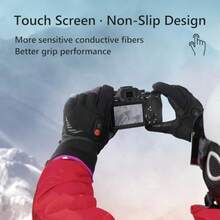 Heated Gloves for Men Women Rechargeable Waterproof Heated Work Gloves with Arthritis Raynaud's Relief for Ski Golf Hiking Driving - Negro Morado - Ver 7