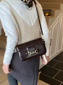 2026新款复古拼接手提包，高品质休闲单肩斜挎包。这款方形女包采用翻盖设计，适合通勤、购物、外出、约会和短途旅行。 - 咖啡 - 查看 7