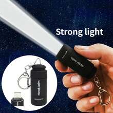 Pocket Keychain Waterproof Flashlight Outdoor Hiking Camping USB Rechargeable Multifunctional LED Flashlight Strong Light IEMX - 3pcs Yellow - View 2