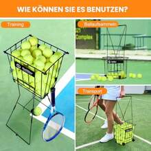 Tennis Ball Hopper and Picker Foldable Rolling and Standard Options for Ball Collection - No plegable - Ver 4