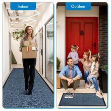 Washable Doormat Runner Non-Slip Rubber Backed Dirt Trapper Indoor Home Decor Rug - Red - View 7