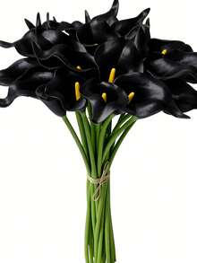 50pcs/30pcs/20pcs/10pcs/22pcs/18pcs/5pcs/1pc Black Artificial Flowers, Silk Calla Lily, Suitable For Wedding Decoration, Bridal Bouquet, Corsage, Party Decor, Gift Wrapping, Restaurant Centerpiece - Multicolor - View 5