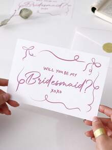 你愿意做我的伴娘吗？伴娘邀请卡，伴娘请柬，简约伴娘卡片，送给闺蜜的简约卡片，简约优雅 - 多色 - 查看 8