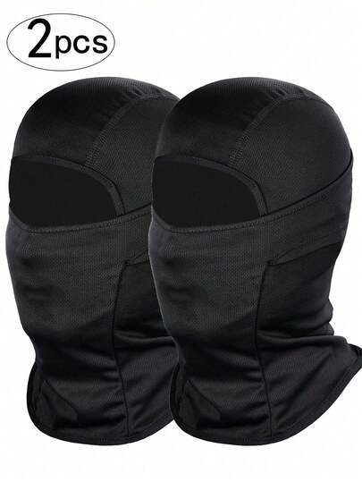2pcs Men's Lightweight Balaclava Face Mask, Sun Protection Mask Suitable For Motorcycle, Skiing And Other Sports