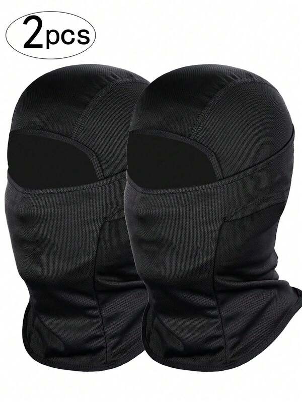2pcs Men's Lightweight Balaclava Face Mask, Sun Protection Mask Suitable For Motorcycle, Skiing And Other Sports