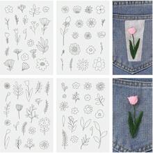 2pcs Wild Flower Floral Water-Soluble Embroidery Stickers, Self-Adhesive Non-Woven Fabric, Suitable For Beginners DIY Handcraft Decoration On Clothes, Bags, Hats - 2ST-b - View 7