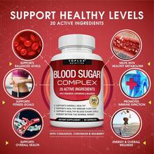 Blood Sugar Complex Supplement - Supports Healthy Blood Sugar Levels Already Within Normal Range AllNatural With Cinnamon, Bitter Melon, Chromium, Mulberry, Alpha Lipoic Acid, Non-GMO, 60 Capsules - 60粒膠囊 - 查看 2