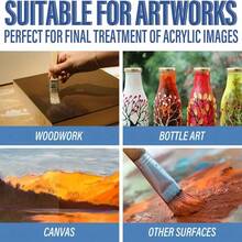 Acrylic Varnish 4.06oz/High Gloss And Matte Finish, Transparent, Fluid, Water-Based, Sealant For Art And Crafts - Blue - View 8