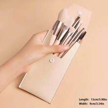 1pc Portable Makeup Brush Bag, PU Strap Envelope Organizer Pouch, Cosmetic Bag, Makeup Tool Holder - Multicolor - View 9