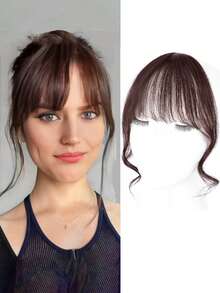 Bangs Clip-In Hair Extensions, Natural Looking French Air Bangs, Invisible & Seamless Synthetic Hair Piece For Women - Multicolor - View 8