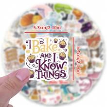 62 PCS Baking Stickers High-Quality And Beautiful Stickers For Scrapbook, Journaling, Laptop, Bumper, Skateboard, Water Bottles, Computer, Phone, Hard Hat, Car Stickers And Decals - Random Style - View 2