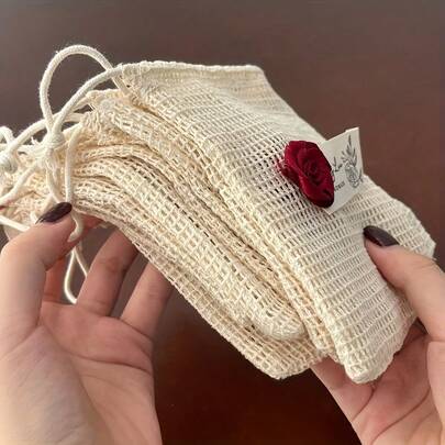 10pcs/5pcs/1pc Drawstring Mesh Rose Gift Bags - Best For Wedding Party Supplies, Jewelry, Cosmetics, Drawstring Storage, Suitable For Wedding, Birthday, Christmas, Valentine's Day, Mother's Day, Jewelry Gift Bags, Candy Bags - Fashionable, Lightweight,