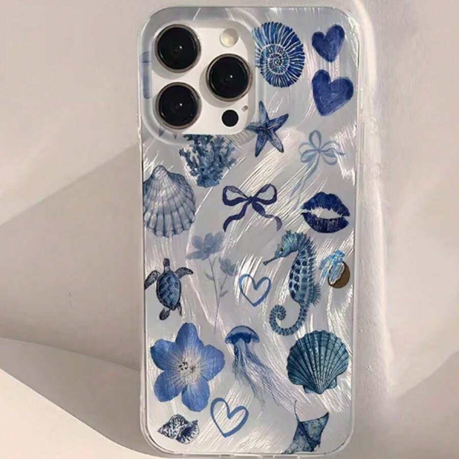 1个新款时尚百合花、蝴蝶结、爱心、嘴唇、海洋生物图案手机壳，兼容 11/12/12 Pro、13/14/15、13 Pro/14 Pro/15 Pro、12 Pro Max/13 Pro Max/14 Pro Max/15 Pro Max、16、16 Pro、16 Pro Max、17、17 Pro、17 Pro Max，送给女友、闺蜜、情侣的独特生日礼物 - 彩色 - 查看 1