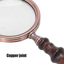 ZJchao Lupa de Mano Antigua, 10X Lupa de Lectura Retro Hecha de Metal con Mango de Madera para Ancianos, Afición, Artesanía, Relojero - / - Ver 6