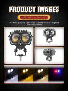 新款超亮汽车越野多功能白/黄远近光闪烁背景灯全铝外壳LED行车雾灯工作灯 - 一對加厚全鋁合金外殼LED射燈+底部支架 - 查看 12