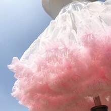 Váy lót kiểu Lolita mềm mại, mỏng nhẹ, không gọng, chất liệu voan mỏng, phù hợp mặc hàng ngày, dáng chữ A bồng bềnh, có thể dùng làm lớp lót cho trang phục công chúa trong dịp Lễ Tình nhân. - Màu Hồng baby - Xem 7