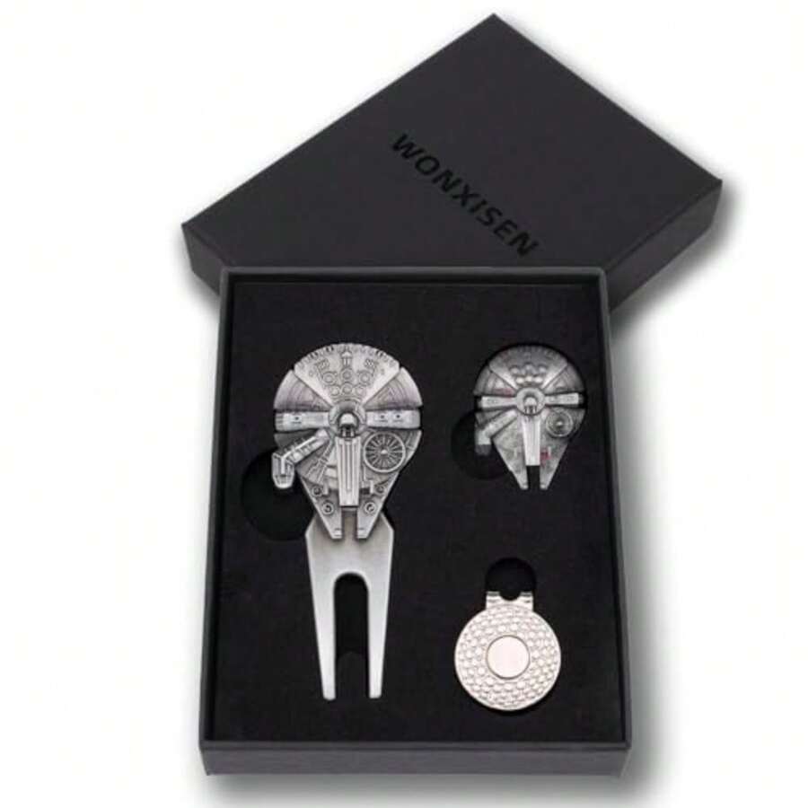 Ball Marker and Divot Tool Gift Set Gift for Groomsmen Unique Golf Accessories - Halcón - Ver 1