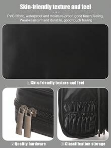 33PCS All-In-One Makeup Brushes Set: 32PCS High-Resilient Makeup Brushes+ 1pc Reusable Storage Bag – Dry & Wet Dual-Use With Easy Organization - Black - View 3