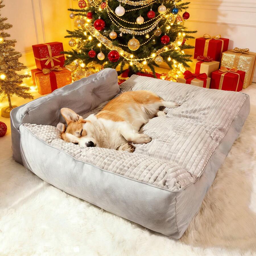 Canapé extra large pour chien, taille XL 120x90x25 cm, lit d'hiver chaud et moelleux pour chien, cadeau idéal pour les Golden Retrievers, Labradors, Bouledogues français et Bergers allemands.
