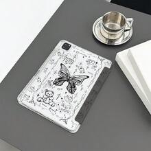 简约黑色线条蝴蝶平板电脑保护套，多角度磁吸支架，带笔槽，兼容10.9/10.2英寸/Air 5代/Pro 11/10代/9.7英寸/Air 2/（7代）/（8代），支持自动休眠/唤醒功能，兼容Galaxy Tab S10+/S9/A9，兼容小米5/5PR/6/6PRO/7/7PRO - 彩色 - 查看 5