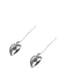 2 Stainless Steel Heart Shaped Tea Strainer, Tea Strainer, Tea Strainer, Heart Shaped Tea Strainer With Chain, Tea Infuser - Multicolor - View 7