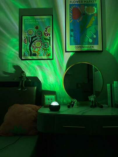 1个北极光投影灯，可用作派对氛围灯，尺寸小巧，适用于卧室、客厅、露营、派对等场合。