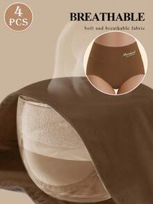 MIOTAN Bộ 4 quần lót nữ cotton không đường may, cạp trung, nâng đỡ, độ co giãn cao, thoải mái, thoáng khí. - Nhiều màu - Xem 5
