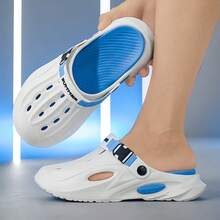 Sandal Pria EVA Lembut dengan Sol Dalam yang Menambah Tinggi Badan, Cocok untuk Liburan Pantai, Dalam dan Luar Ruangan, Serbaguna, Berkualitas Tinggi, Dapat Dilepas, Dua Warna, Bernapas, Cocok untuk Musim Gugur & Musim Panas - Biru - View 14
