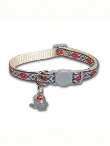 1pc Pet Collar With Embroidered Floral Pattern, Cartoon Pendant & Bell, Kitten/Puppy Neck Decoration Collar - Multicolor - View 19