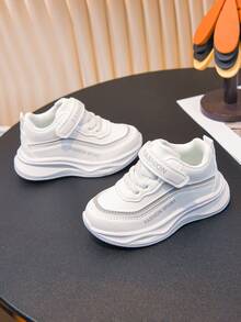 1 Pair White Children's Autumn New Baby Toddler Shoes, Girls Boys Soft Sole Casual Sneakers, Fashionable - White - View 2