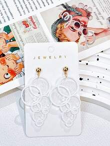 1 对夏季亚克力泡泡彩虹水珠耳环，可爱有趣的设计，适合女性夏季耳饰 - 彩色 - 查看 7