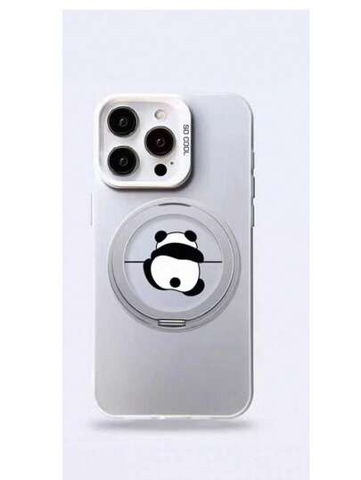 Cute Panda & Kitten Phone Holder Protective Case Compatible With IPhone 13, 14, 15 Pro Max, 16, 16 Pro Max, 17, 17 Pro Max, S21, 22, 23 Plus, 24 Ultra, 25, 25 Plus, 25 Ultra
