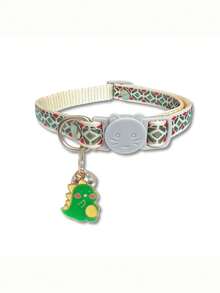 1pc Pet Collar With Embroidered Floral Pattern, Cartoon Pendant & Bell, Kitten/Puppy Neck Decoration Collar - Multicolor - View 20