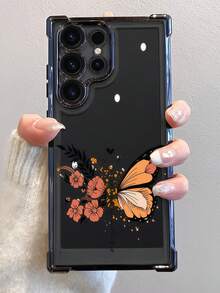 1个花卉创意蝴蝶镜头保护膜，奢华时尚防震气囊手机壳，兼容苹果6/7/8/X/XS/XR/11/12/13/14/15/16/16E/17/17PM，兼容三星Galaxy S22/23/24/25/S24 FE/S25 EDGE、A04/05/06/A14/A15/A16/A24/A25/A34，兼容红米Note 7/8/9/10/11/12/13，兼容红米9/10/12/13C - 黑色 - 查看 2