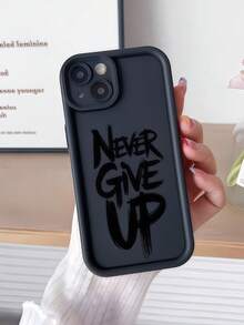 1pc Dopamine Inspirational Slogan Staircase Design Phone Case Compatible With Apple 16/17 Pro Max, Full-Body Shockproof Protective Cover, Minimalist Design, Cute Cartoon Style, Perfect Protection For Your Phone, Compatible With Honor X7/Galaxy A56 5G/ Smart 8/ Hot 40/Transsion Spark 30C/Spark Go 2024/ Note 14 5G/ Moto E22/E22i/ A54,International Version, Not The Domestic Version - Black - View 3