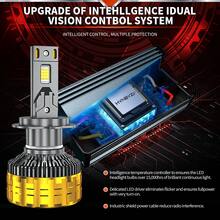 HYNBYZJ Bộ 2 bóng đèn pha LED H11 H7 H4, ánh sáng trắng lạnh 6000K, độ sáng 120000LM, công suất 260W, bóng đèn LED độ sáng cao, chùm sáng toàn phần, phù hợp để thay thế bóng đèn H1 H3 9005 9006, HB3 HB4 HB5 HB2 9003, bóng đèn sương mù, chùm sáng cao/thấp, độ sáng tăng 2200%. - A - Xem 5