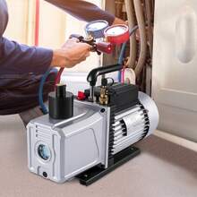 Vacuum Pump 12CFM 1 Horsepower Single Stage Air Conditioning Vacuum Pump 110V 5PA Ultimate Vacuum Refrigerant HVAC Air Tool Rotary Vane Vacuum Pump For Automobile Vacuum Evacuation - Black - View 9