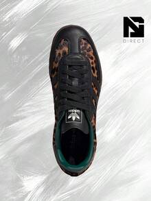 Adidas Samba OG Black Green Leopard (Women's)– Women's Lifestyle Sneakers – Shoes For Woman-Vintage-Spring & Summer-Inspired Running Shoes, Shock-Absorbing Comfort, Gym To Streetwear Casual Wear-Easter Gift– JI2735 - Core Black/Collegiate Green/Cream White - 查看 4