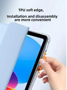 Compatible With Ipad 11th Generation Protective Case, A16 Case, Built-In Pen Slot, TPU Soft Shell, Minimalist Design/Pink/Foldable Tablet Case, Case, Compatible With Ipad 10th Generation Protective Case, Compatible With IPad Air 11 Tablet Case, Tab M11 Case, MatePad Case, Compatible With Matepad SE 11 ", Pad2 11"/ Pad SE 11 Inch Tablet Protective Case - Sky Blue - View 5