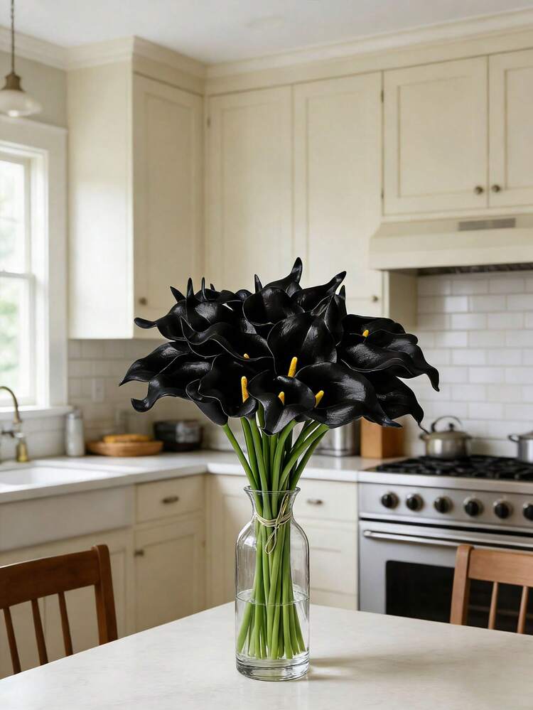 50個/30個/20個/10個/22個/18個/5個/1個 黒い人工花、シルクカラーリリー、結婚式の装飾、ブライダルブーケ、コサージュ、パーティーの装飾、ギフトラッピング、レストランのセンターピースに適しています - マルチカラー - 見る 9