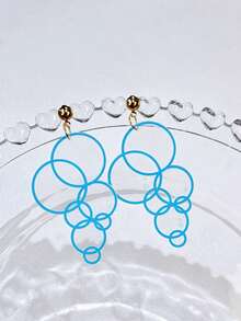 1 对夏季亚克力泡泡彩虹水珠耳环，可爱有趣的设计，适合女性夏季耳饰 - 彩色 - 查看 12