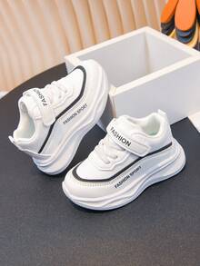 1 Pair White Children's Autumn New Baby Toddler Shoes, Girls Infants Shoes, Boys Soft Sole Casual Sneakers, - Black and White - View 4