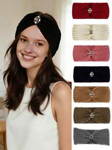 Gestricktes Stirnband für Herbst/Winter, atmungsaktives Yoga-Sport Haarband - Verschiedenfarbig - Übersicht 1