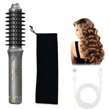 USB充电式加热直发卷发器，32毫米卷发棒，3档温度设置，任何温度下均可轻松卷出不打结的发型 - 彩色 - 查看 12