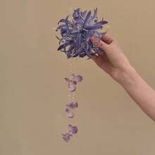 1pc Elegant Floral Hair Clip, Fresh Embossed Tassel Hair Accessory, New Chinese Style Hanfu Headpiece For Women, Claw Clips, Hair Slide, Flower Hair Clips, Hairpin, Summer Accessories - Purple - View 4