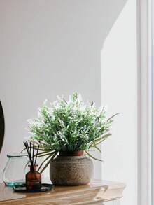 1/6/12pcs Artificial Lavender Flowers, UV-Resistant Plastic Fake Plants Shrubs For Outdoor Garden, Home Porch Decor, Indoor Home Decoration - White - View 6