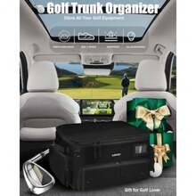 Golf Trunk Organizer Waterproof Car Golf Locker with Separate Ventilated Compartment for 2 Pair Shoes Golf Storage for Balls Tees Cap Clothes Gloves Accessories Gifts for Men Women - Blanco - Ver 7