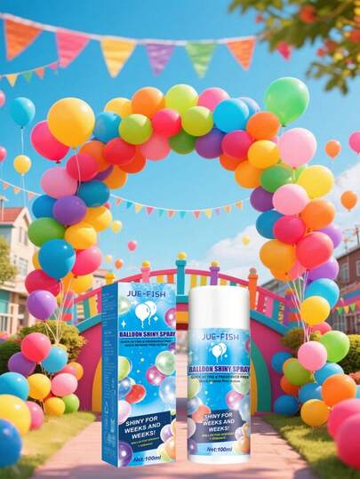 JUE FISH Aerosol Balloon Spray - Instant Shine & Vibrancy Finish - Enhances Party Decor - Special Events - Easy To Use - Long-Lasting Effect - Elevate Your Celebrations