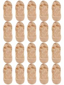 1/5/10 Pairs Of Women's Summer Lightweight Breathable Style Lace Pattern Casual Boat Socks - Multicolor - View 7